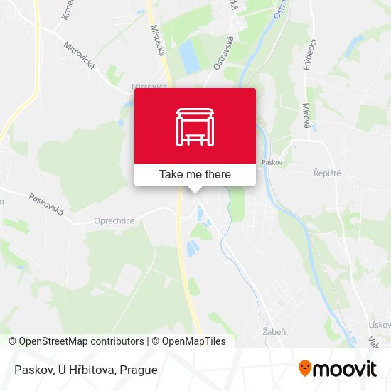 Карта Paskov, U Hřbitova