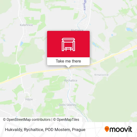 Карта Hukvaldy, Rychaltice, POD Mostem