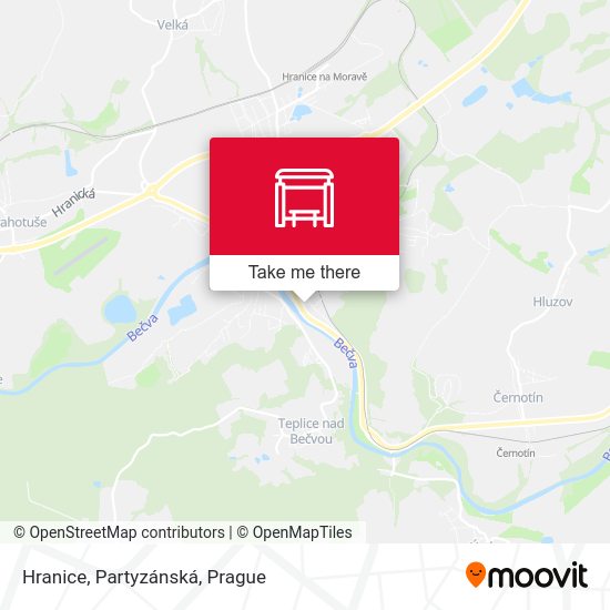 Карта Hranice, Partyzánská