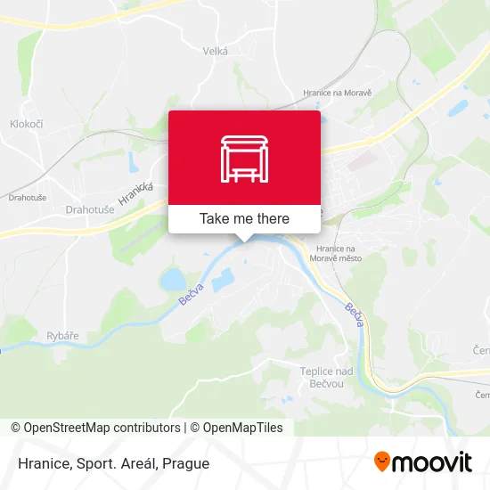 Карта Hranice, Sport. Areál