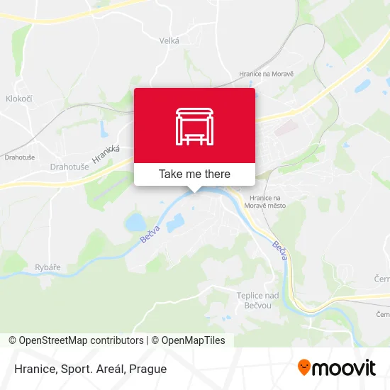 Карта Hranice, Sport. Areál