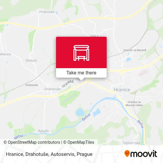 Карта Hranice, Drahotuše, Autoservis