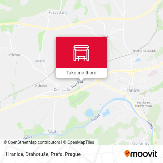Карта Hranice, Drahotuše, Prefa