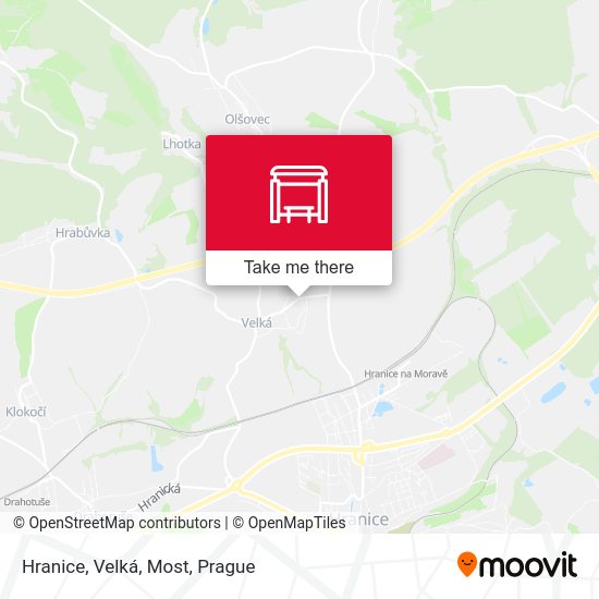 Карта Hranice, Velká, Most
