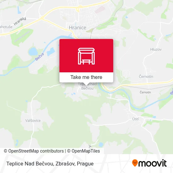 Карта Teplice Nad Bečvou, Zbrašov