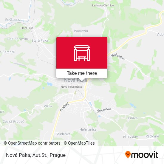 Карта Nová Paka, Aut.St.
