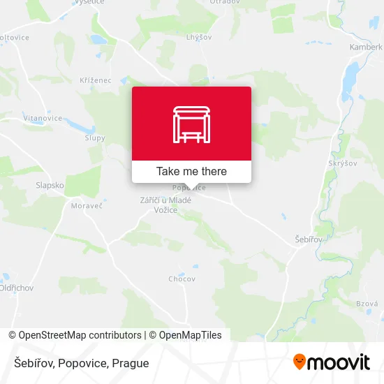 Карта Šebířov, Popovice