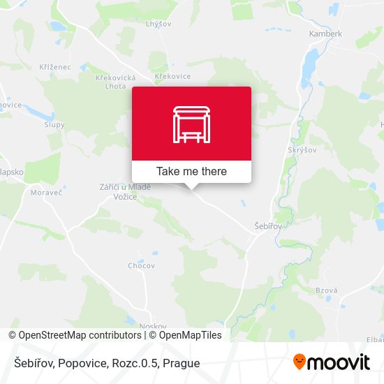 Карта Šebířov, Popovice, Rozc.0.5