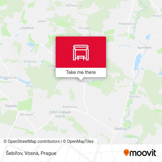 Карта Šebířov, Vosná