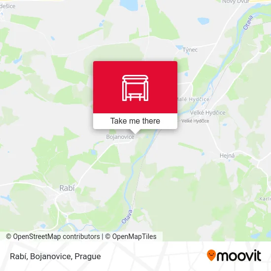 Карта Rabí, Bojanovice