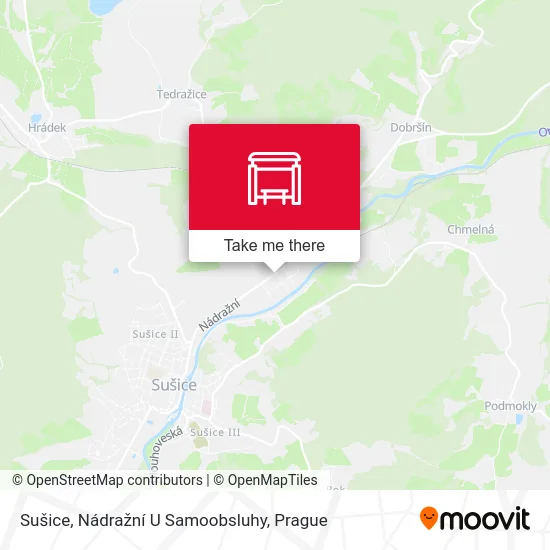 Карта Sušice, Nádražní U Samoobsluhy