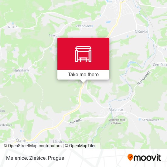 Карта Malenice, Zlešice