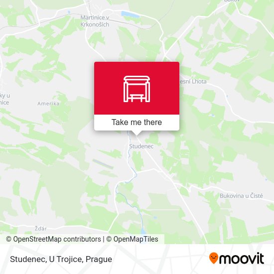 Карта Studenec, U Trojice