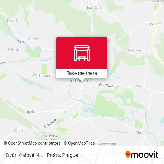 Карта Dvůr Králové N.L., Pošta