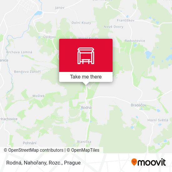 Карта Rodná, Nahořany, Rozc.
