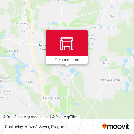 Карта Chotoviny, Vrážná, Sever