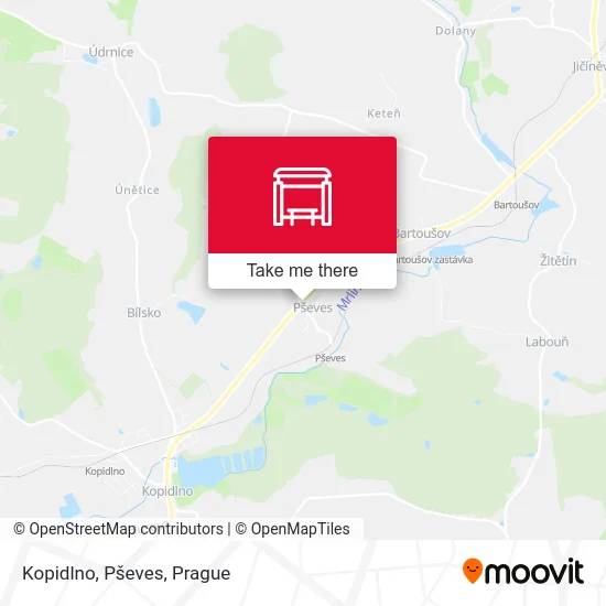 Карта Kopidlno, Pševes