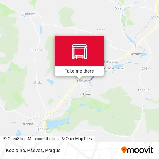 Карта Kopidlno, Pševes