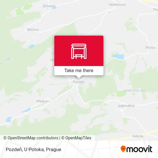 Карта Pozdeň, U Potoka