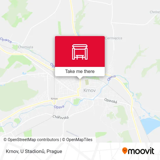 Карта Krnov, U Stadionů