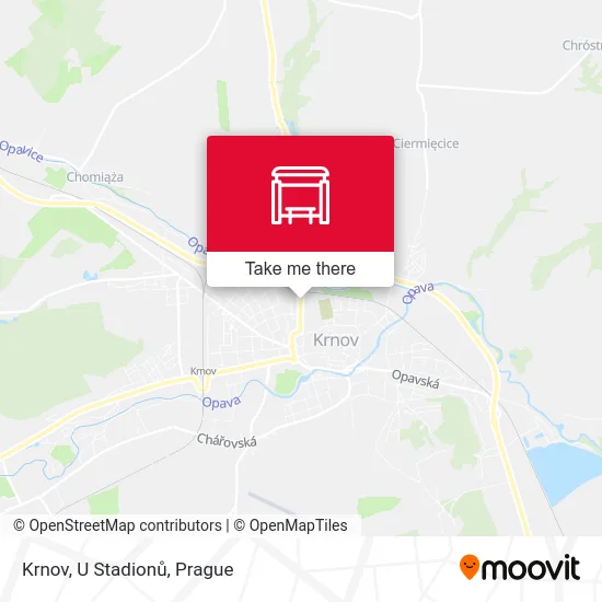 Карта Krnov, U Stadionů