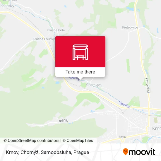 Карта Krnov, Chomýž, Samoobsluha
