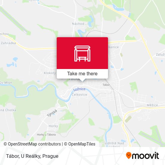 Карта Tábor, U Reálky
