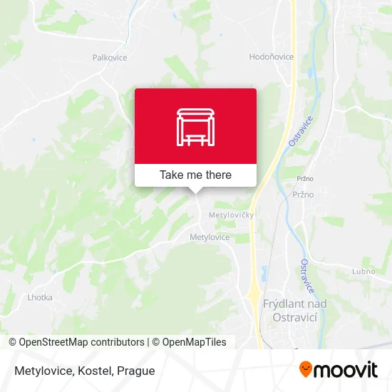 Карта Metylovice, Kostel