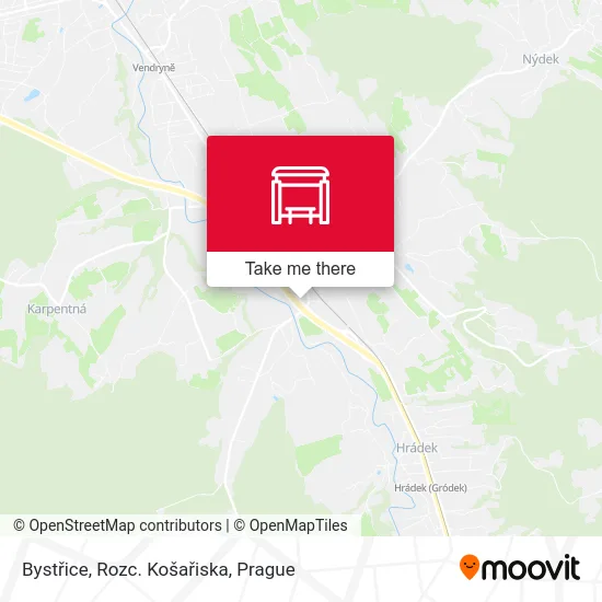 Карта Bystřice, Rozc. Košařiska