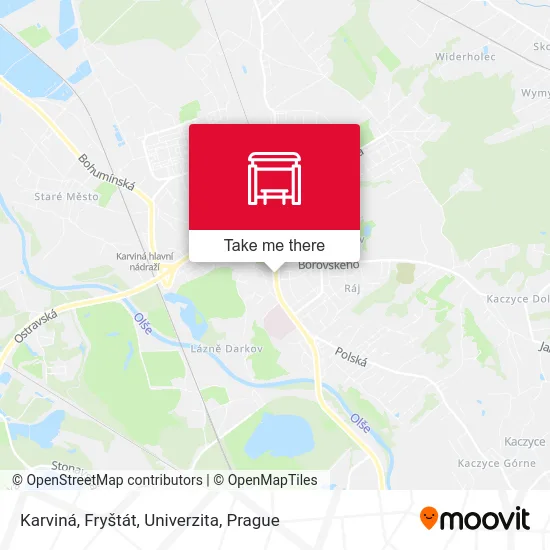 Карта Karviná, Fryštát, Univerzita
