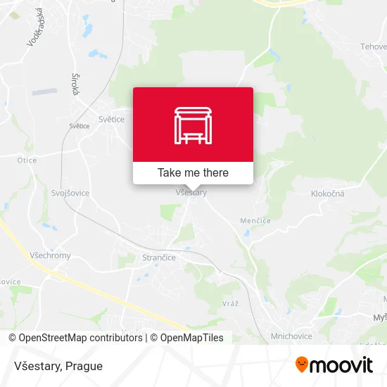 Карта Všestary