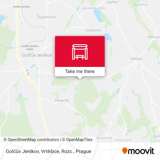 Карта Golčův Jeníkov, Vrtěšice, Rozc.