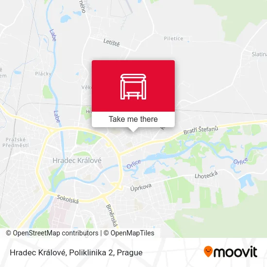 Карта Hradec Králové, Poliklinika 2