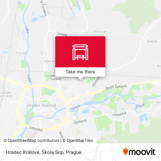 Карта Hradec Králové, Škola Snp