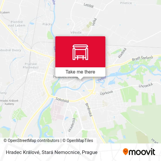 Карта Hradec Králové, Stará Nemocnice