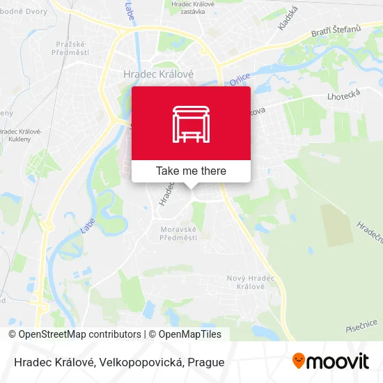 Карта Hradec Králové, Velkopopovická