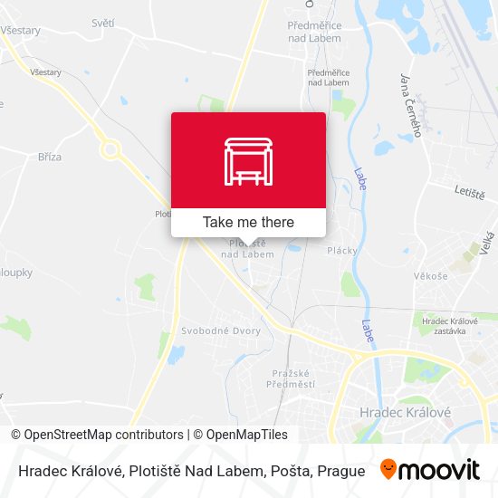 Карта Hradec Králové, Plotiště Nad Labem, Pošta