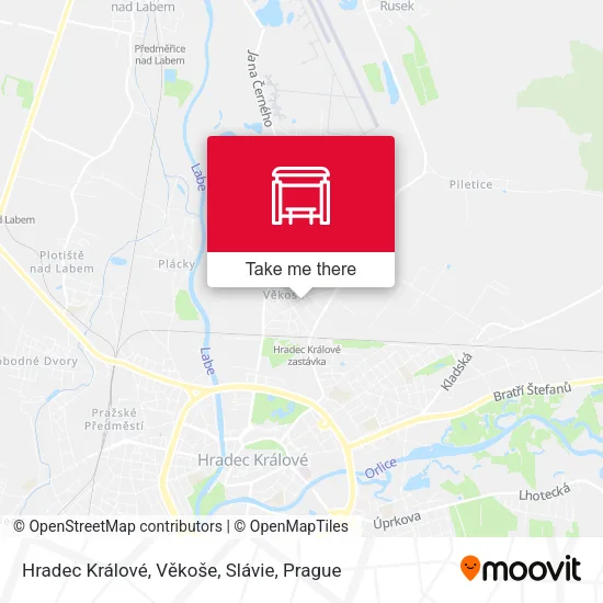 Карта Hradec Králové, Věkoše, Slávie