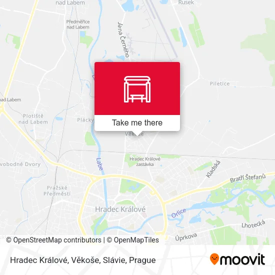 Карта Hradec Králové, Věkoše, Slávie