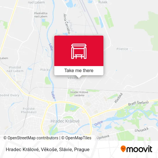 Карта Hradec Králové, Věkoše, Slávie