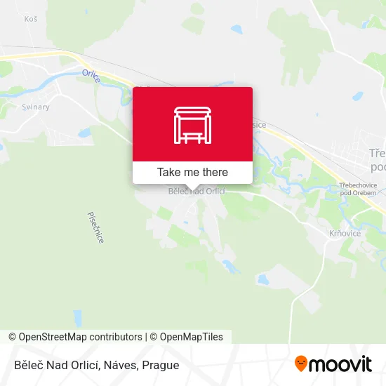 Карта Běleč Nad Orlicí, Náves