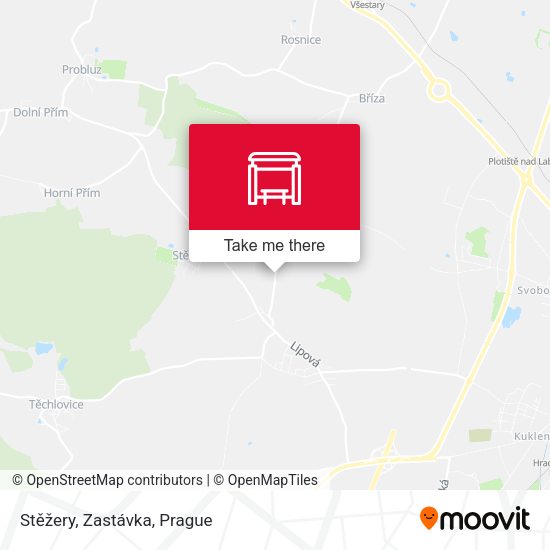Карта Stěžery, Zastávka