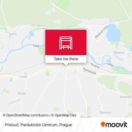 Карта Přelouč, Pardubická Centrum
