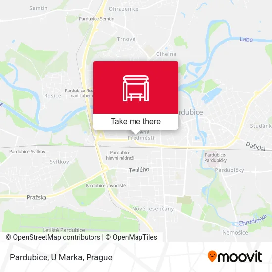 Карта Pardubice, U Marka