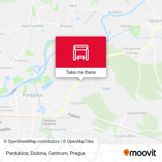 Карта Pardubice, Dubina, Centrum