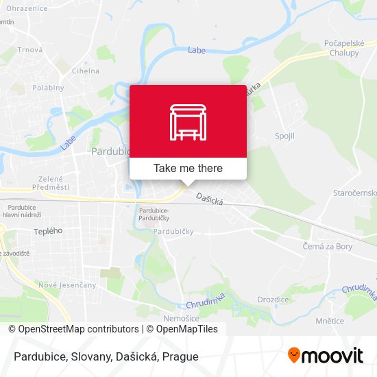 Карта Pardubice, Slovany, Dašická