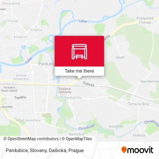 Карта Pardubice, Slovany, Dašická