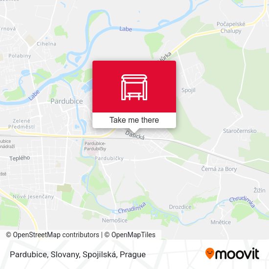 Карта Pardubice, Slovany, Spojilská