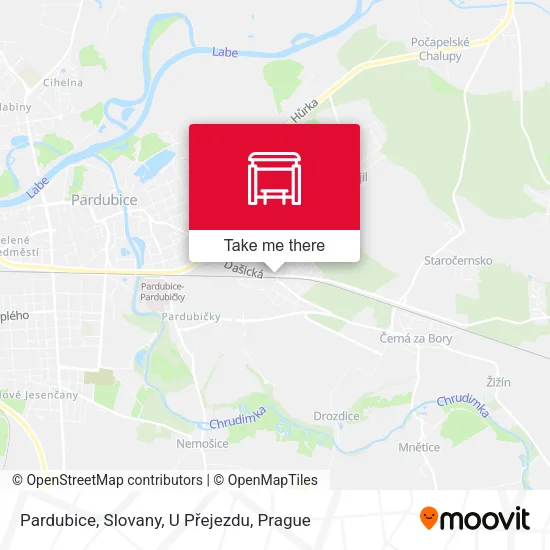 Карта Pardubice, Slovany, U Přejezdu