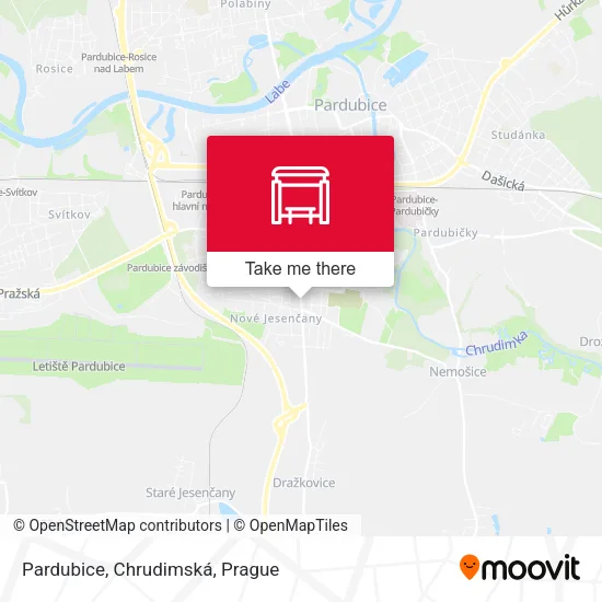 Карта Pardubice, Chrudimská